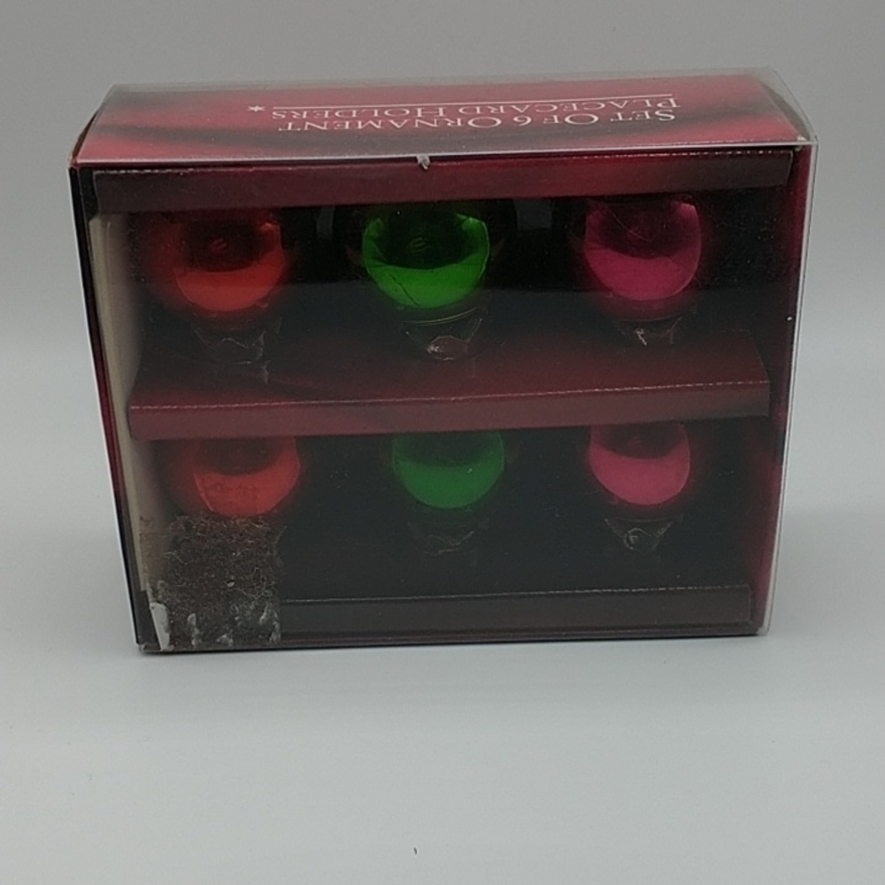 Linens N Things Set of Six Christmas Ornament Placecard Holders with Bla… - Picture 9 of 9